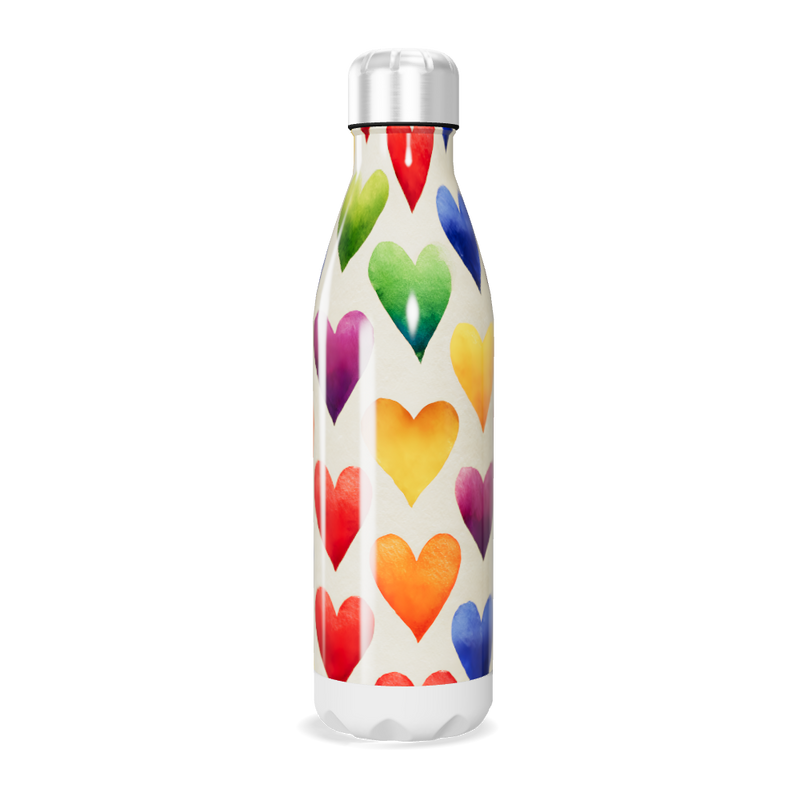 Garrafa Inox - Corações Coloridos