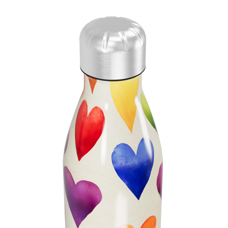 Garrafa Inox - Corações Coloridos