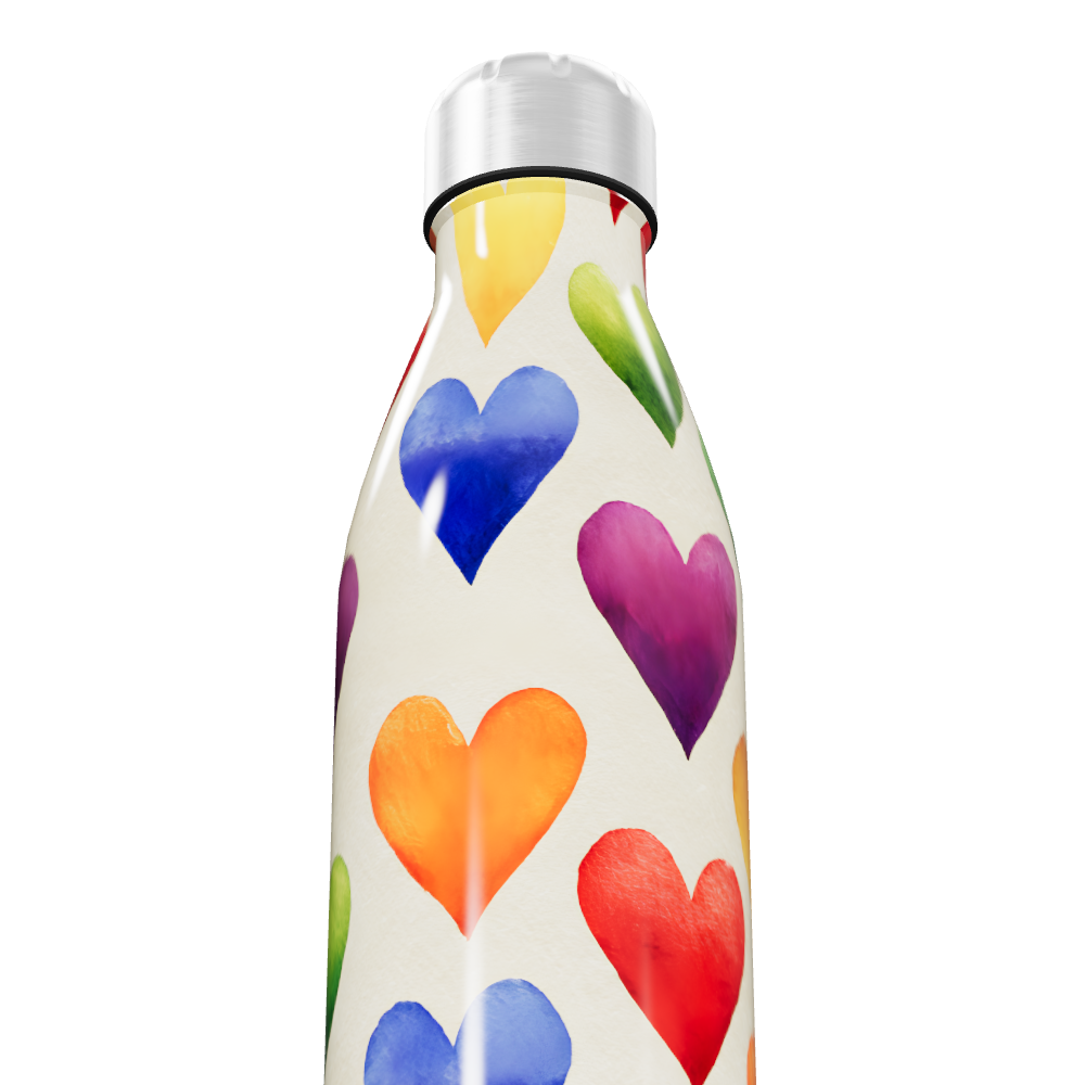 Garrafa Inox - Corações Coloridos