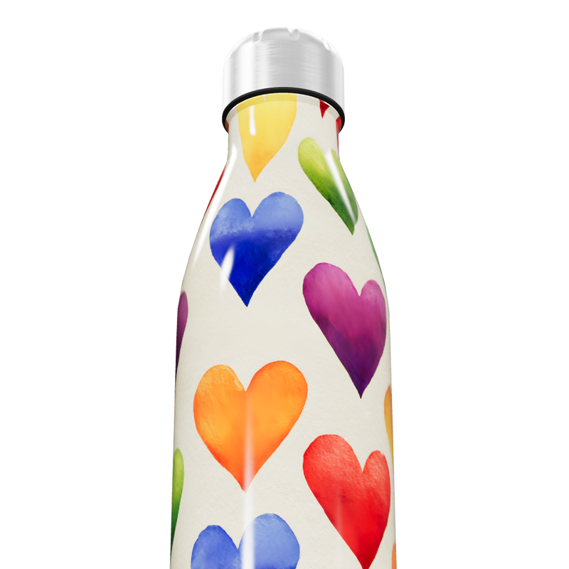 Garrafa Inox - Corações Coloridos