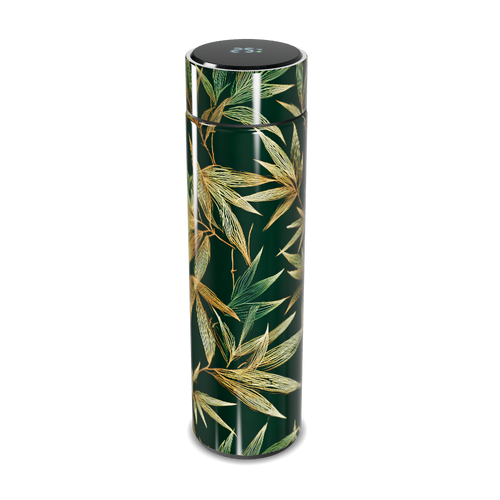 Garrafa Térmica Touch - Folhas Verde Aço Inox