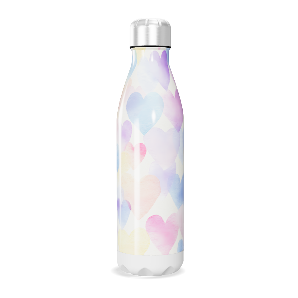 Garrafa Inox Corações Coloridos