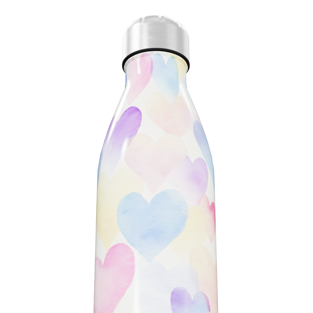 Garrafa Inox Corações Coloridos