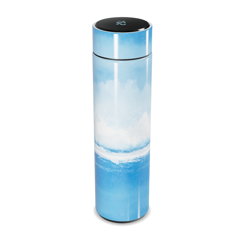 Garrafa Térmica Touch - Azul com Estampa Oceano