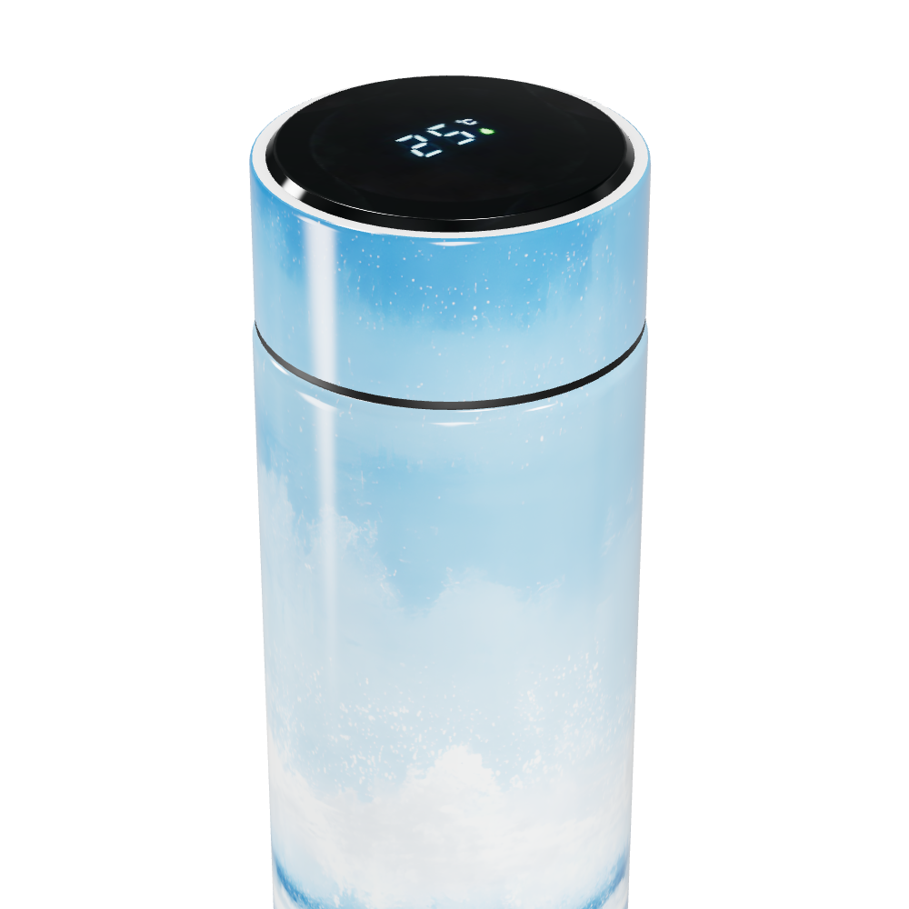 Garrafa Térmica Touch - Azul com Estampa Oceano