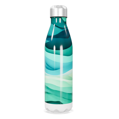 Garrafa Inox - Estampa Ondas Azul