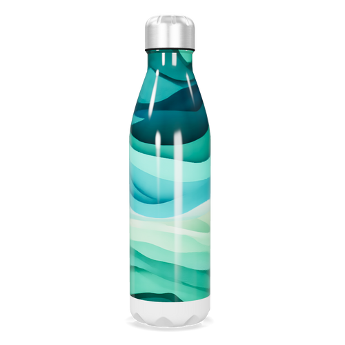 Garrafa Inox - Estampa Ondas Azul