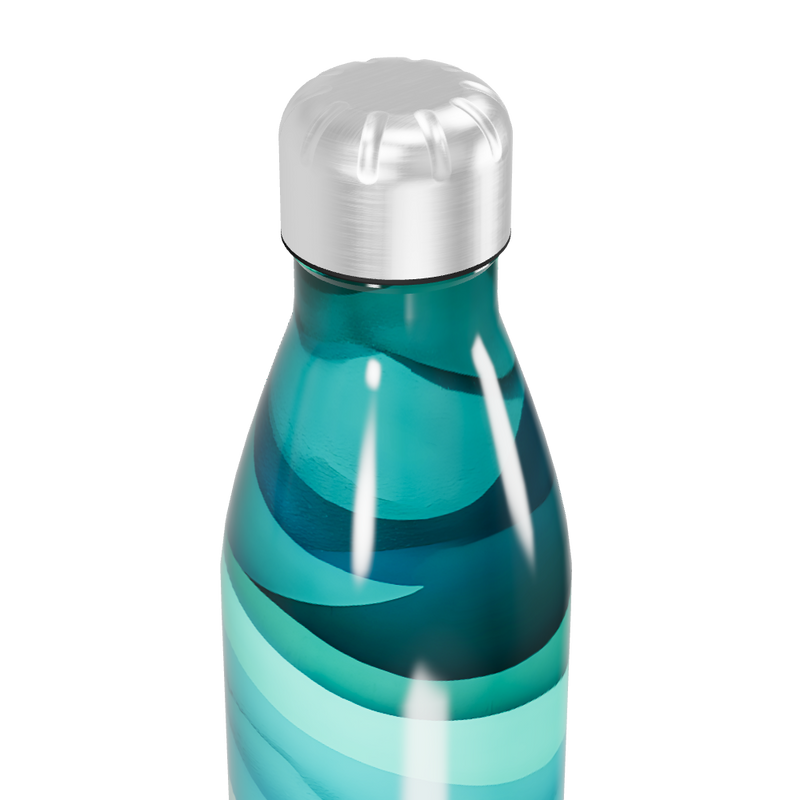 Garrafa Inox - Estampa Ondas Azul