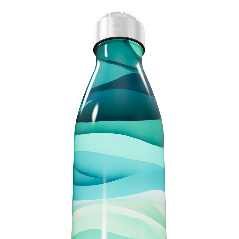 Garrafa Inox - Estampa Ondas Azul