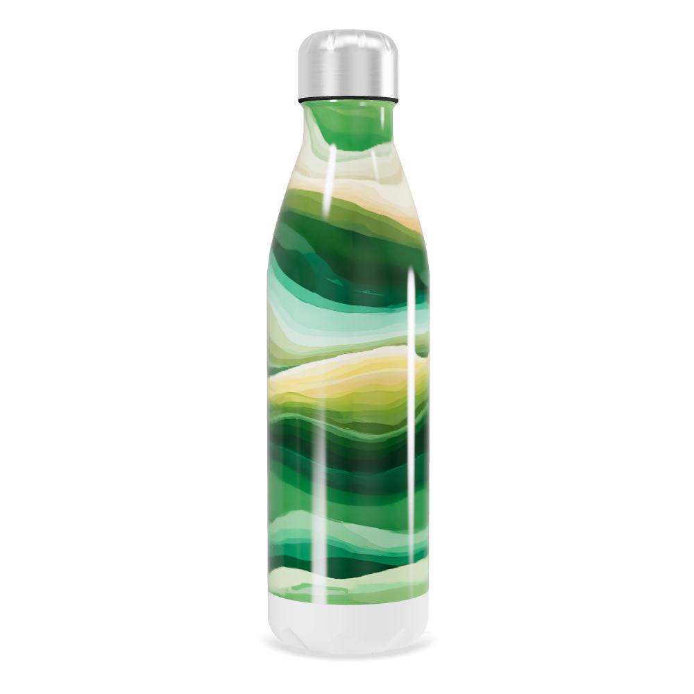 Garrafa Inox - Verde com Estampa Abstrata