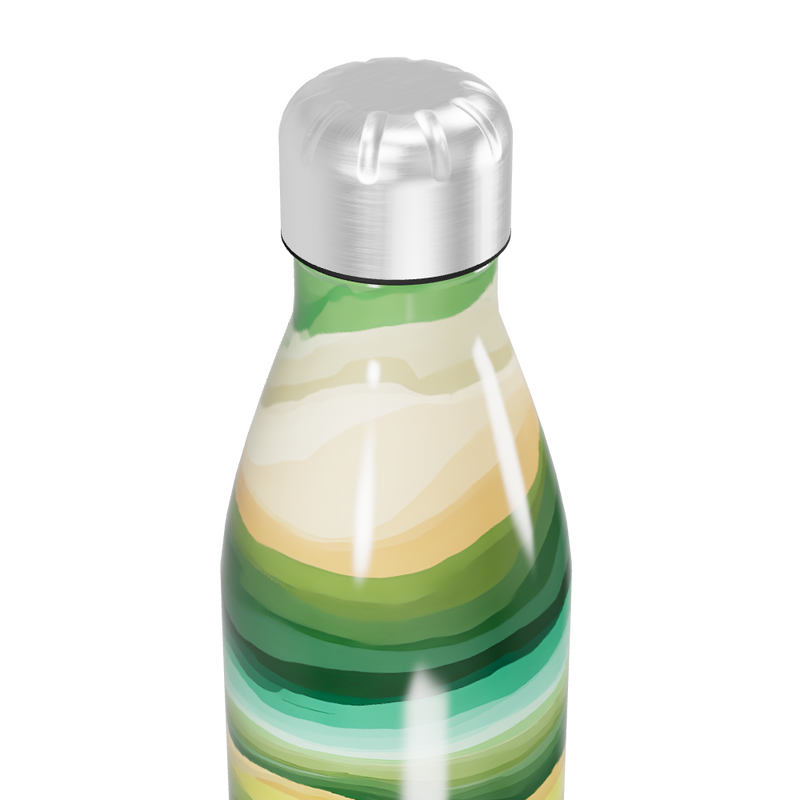 Garrafa Inox - Verde com Estampa Abstrata