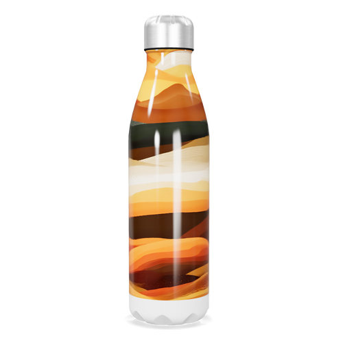 Garrafa Inox - Estampa Ondas Laranja