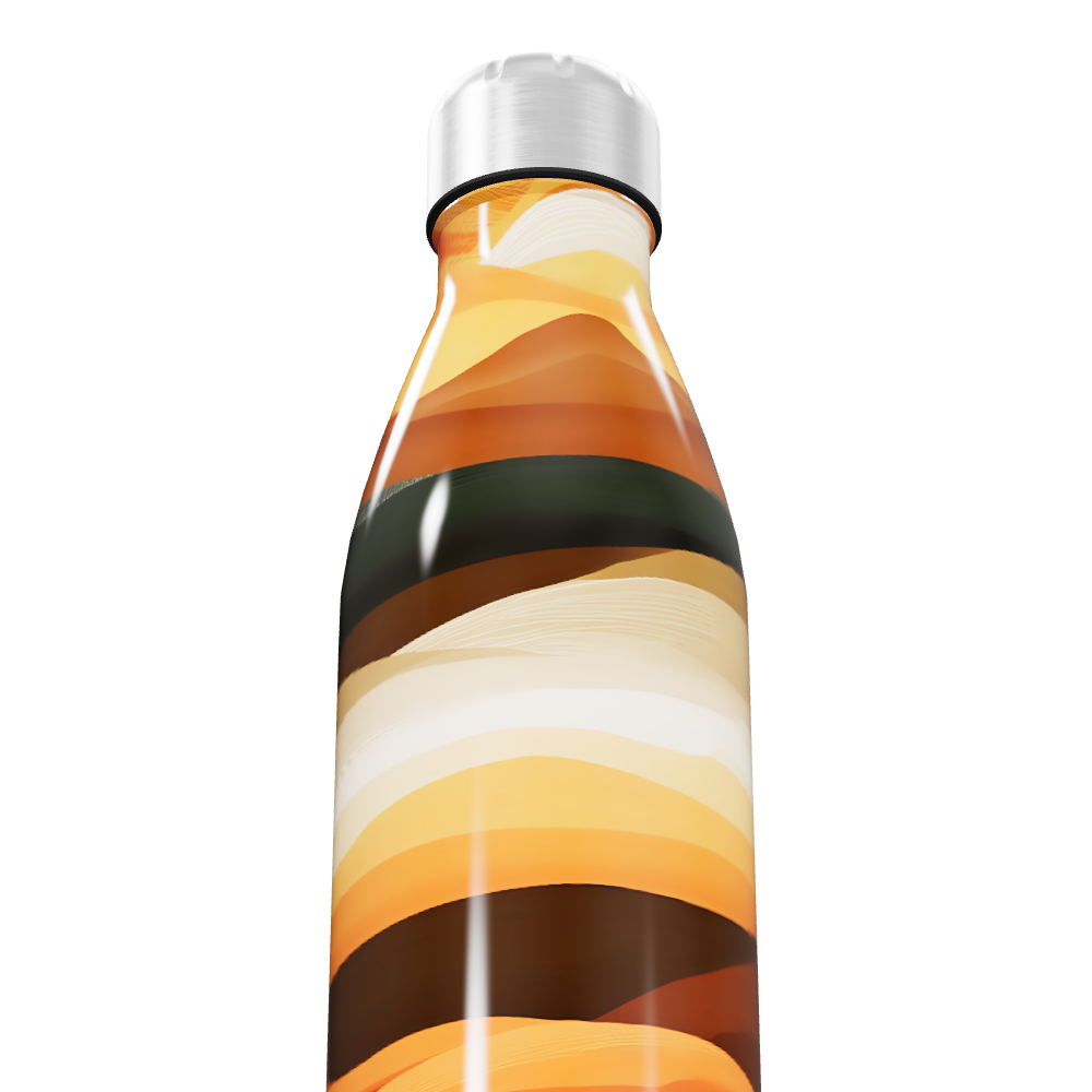 Garrafa Inox - Estampa Ondas Laranja