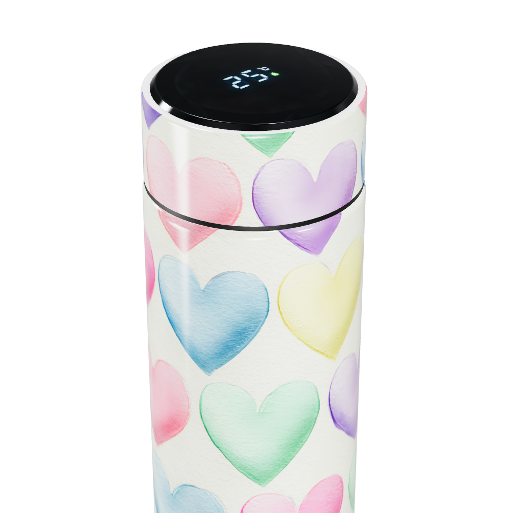 Garrafa Térmica Touch - Corações Coloridos