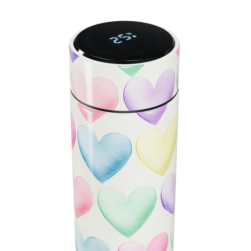 Garrafa Térmica Touch - Corações Coloridos