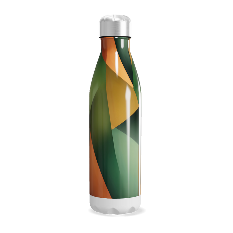 Garrafa Inox - Estampa Geométrica Verde