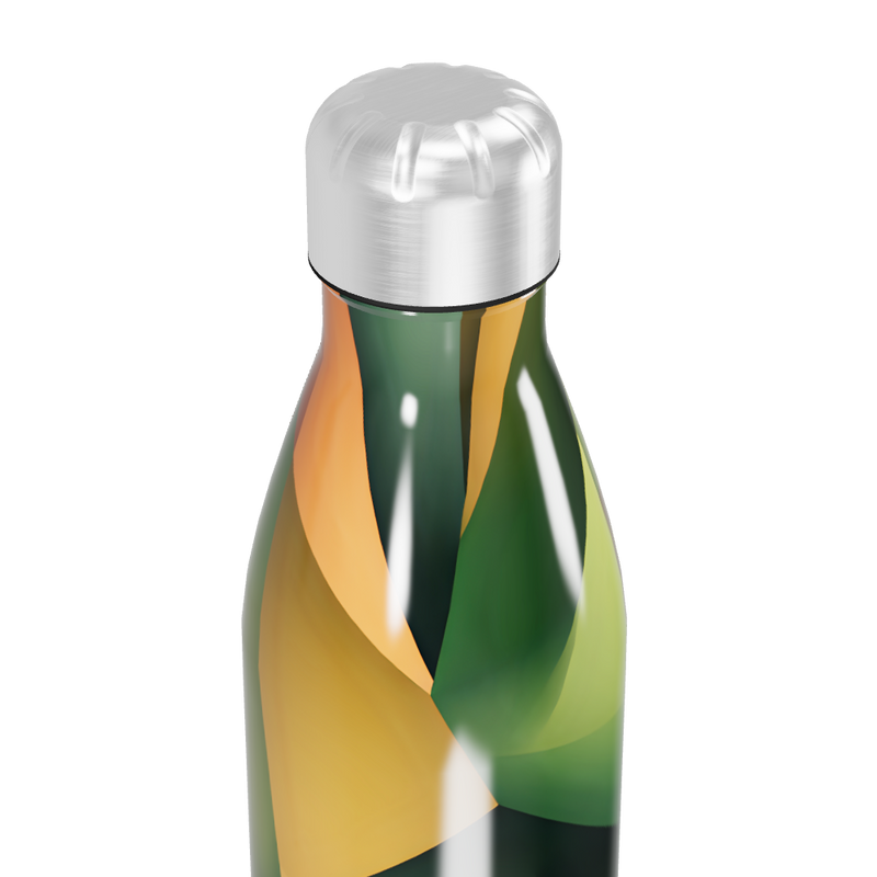 Garrafa Inox - Estampa Geométrica Verde