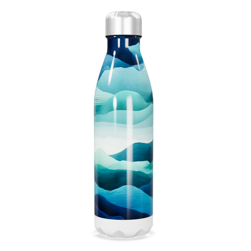 Garrafa Inox - Estampa Ondas Azul