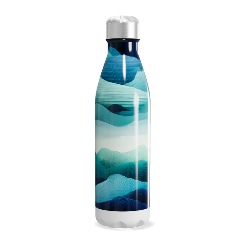 Garrafa Inox - Estampa Ondas Azul
