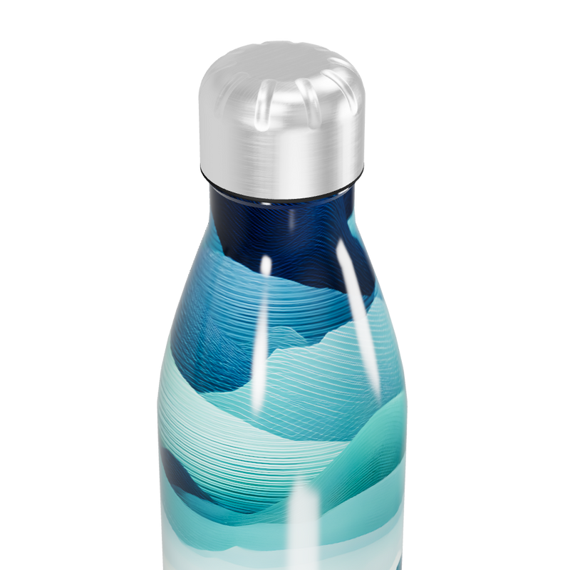 Garrafa Inox - Estampa Ondas Azul