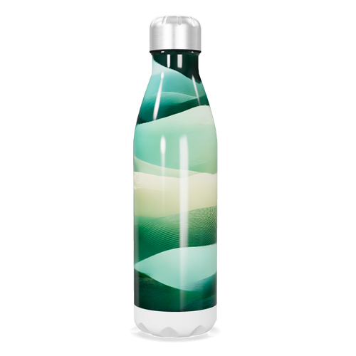 Garrafa Inox - Verde com Estampa Ondas