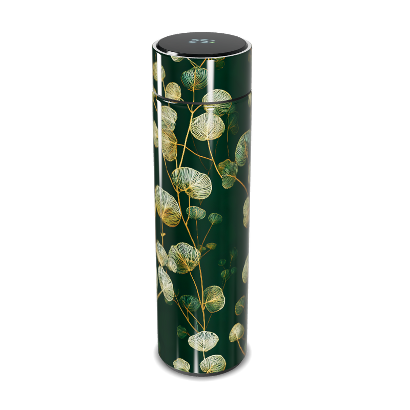Garrafa Térmica Touch - Verde Floral Aço Inox