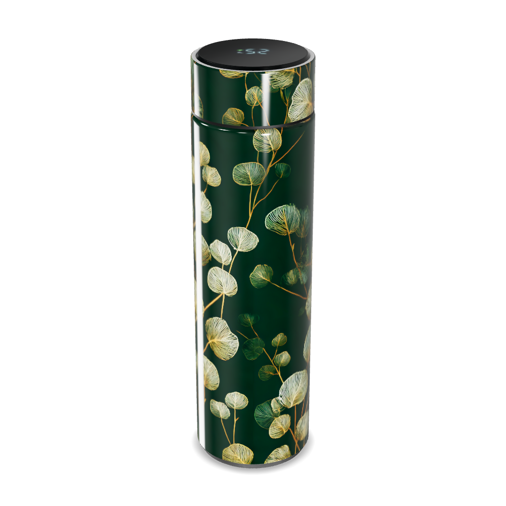 Garrafa Térmica Touch - Verde Floral Aço Inox