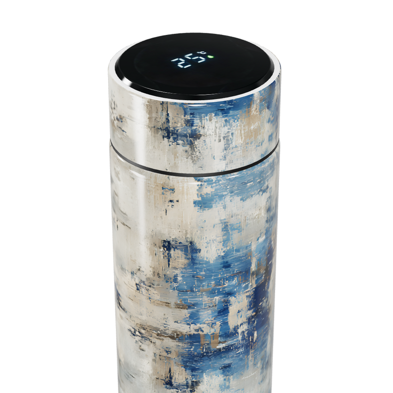 Garrafa Térmica Touch Estampa Azul Abstrata