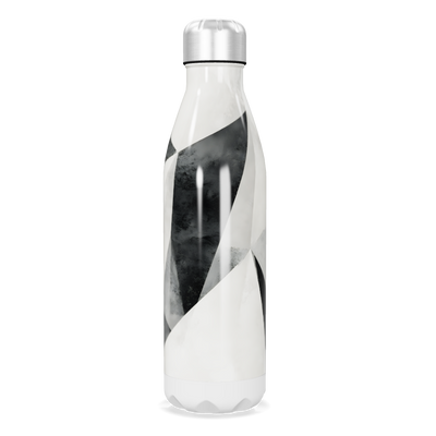 Garrafa Inox Preto e Branco Geométrica