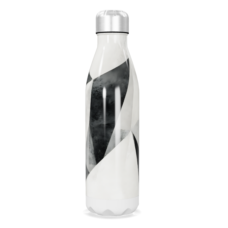 Garrafa Inox Preto e Branco Geométrica