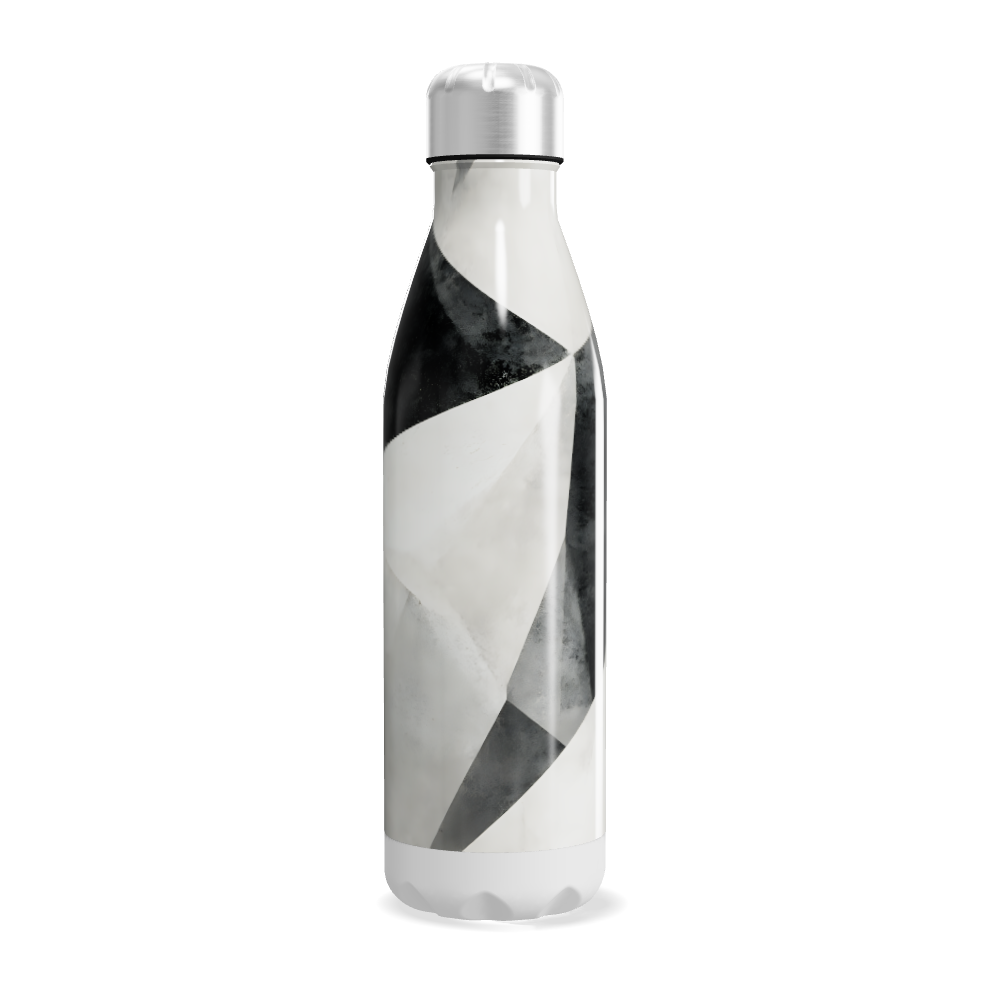 Garrafa Inox Preto e Branco Geométrica