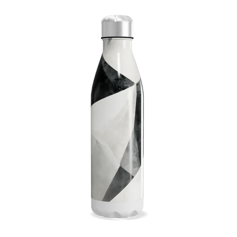 Garrafa Inox Preto e Branco Geométrica
