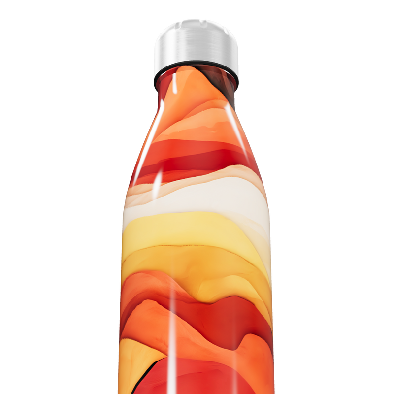 Garrafa Inox - Estampada Laranja e Vermelha