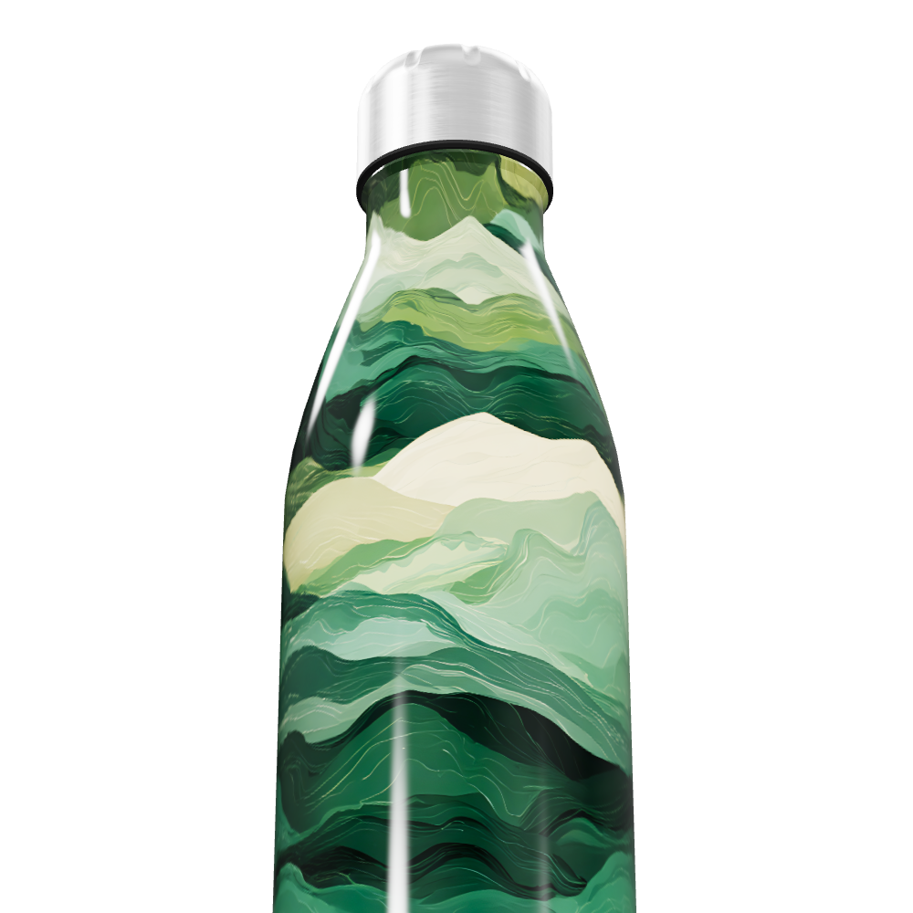Garrafa Inox Verde - Estampa Abstrata