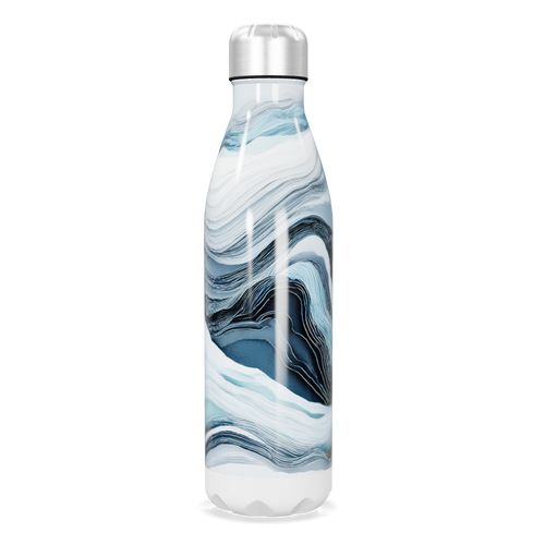 Garrafa Inox - Estampa Ondas Azul