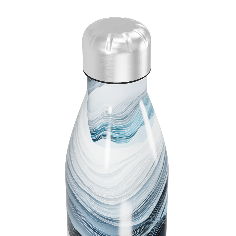 Garrafa Inox - Estampa Ondas Azul