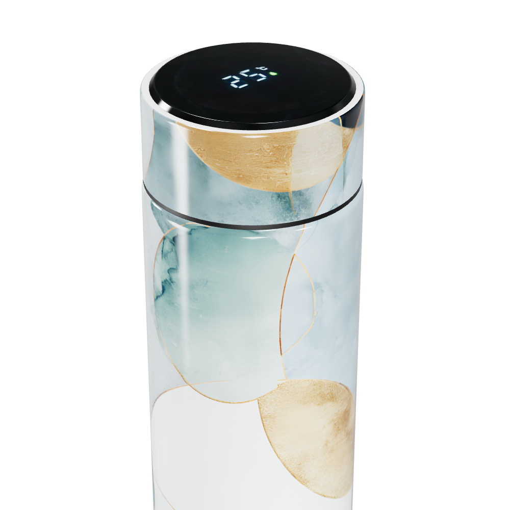 Garrafa Térmica Touch - Design Abstrato Azul