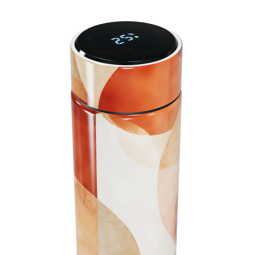 Garrafa Térmica Touch - Estampa Abstrata Laranja