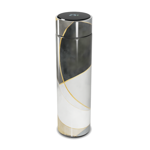Garrafa Térmica Touch - Preto e Branco com Display