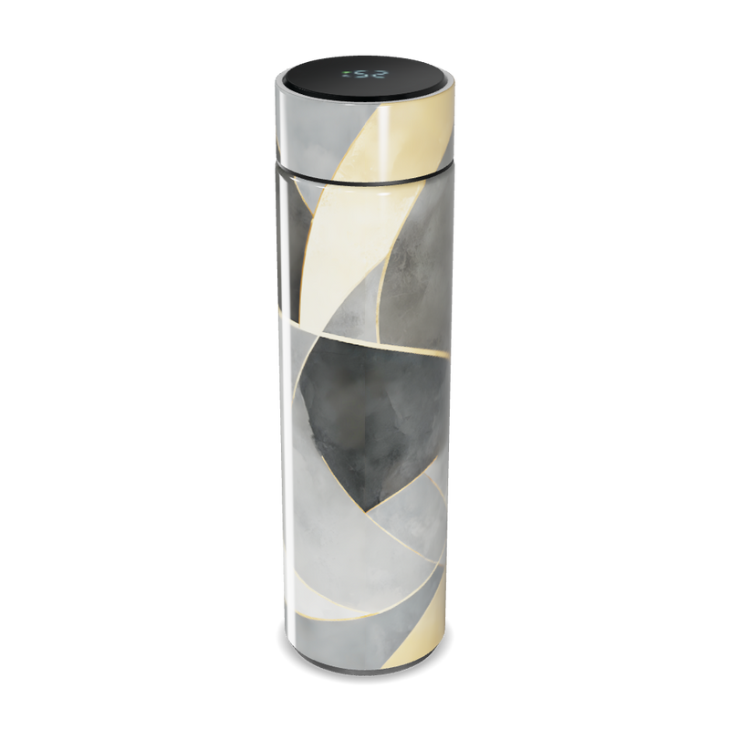 Garrafa Térmica Touch - Preto e Branco com Display