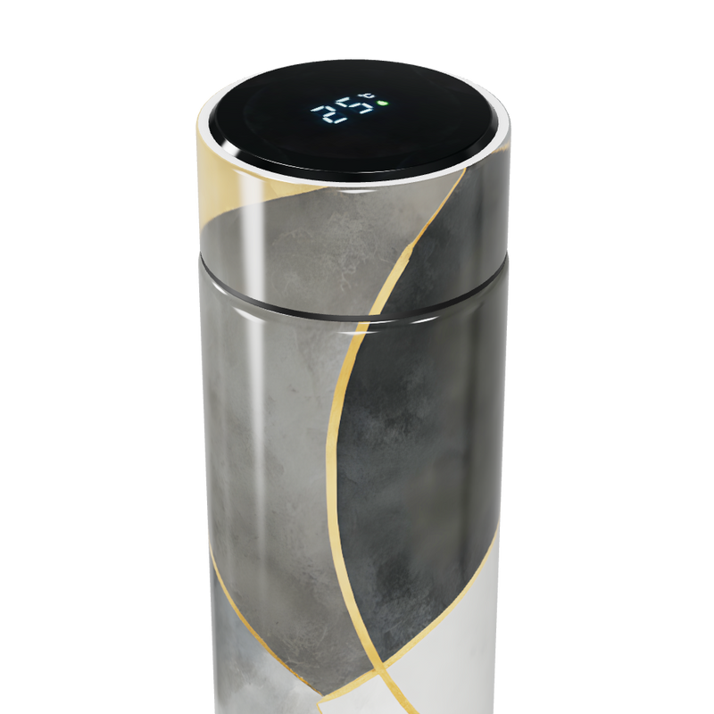 Garrafa Térmica Touch - Preto e Branco com Display