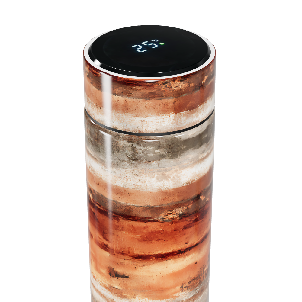 Garrafa Térmica Touch - Estampa Marrom e Laranja