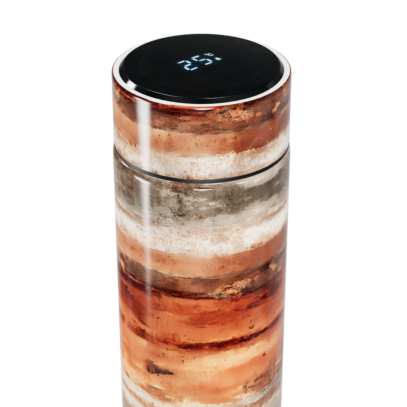 Garrafa Térmica Touch - Estampa Marrom e Laranja