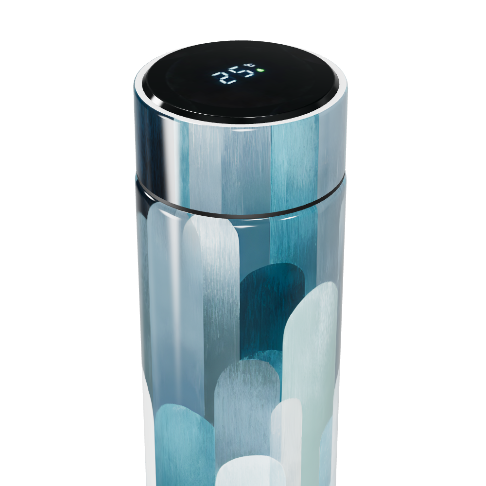 Garrafa Térmica Touch - Estampa Azul e Branca