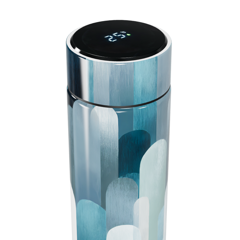 Garrafa Térmica Touch - Estampa Azul e Branca