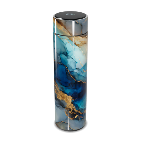 Garrafa Térmica Touch - Azul Mármore Elegante
