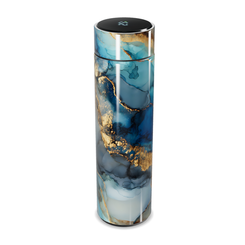 Garrafa Térmica Touch - Azul Mármore Elegante