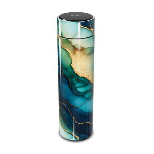 Garrafa Térmica Touch - Design Abstrato Azul