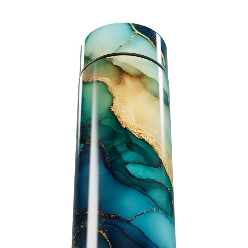 Garrafa Térmica Touch - Design Abstrato Azul