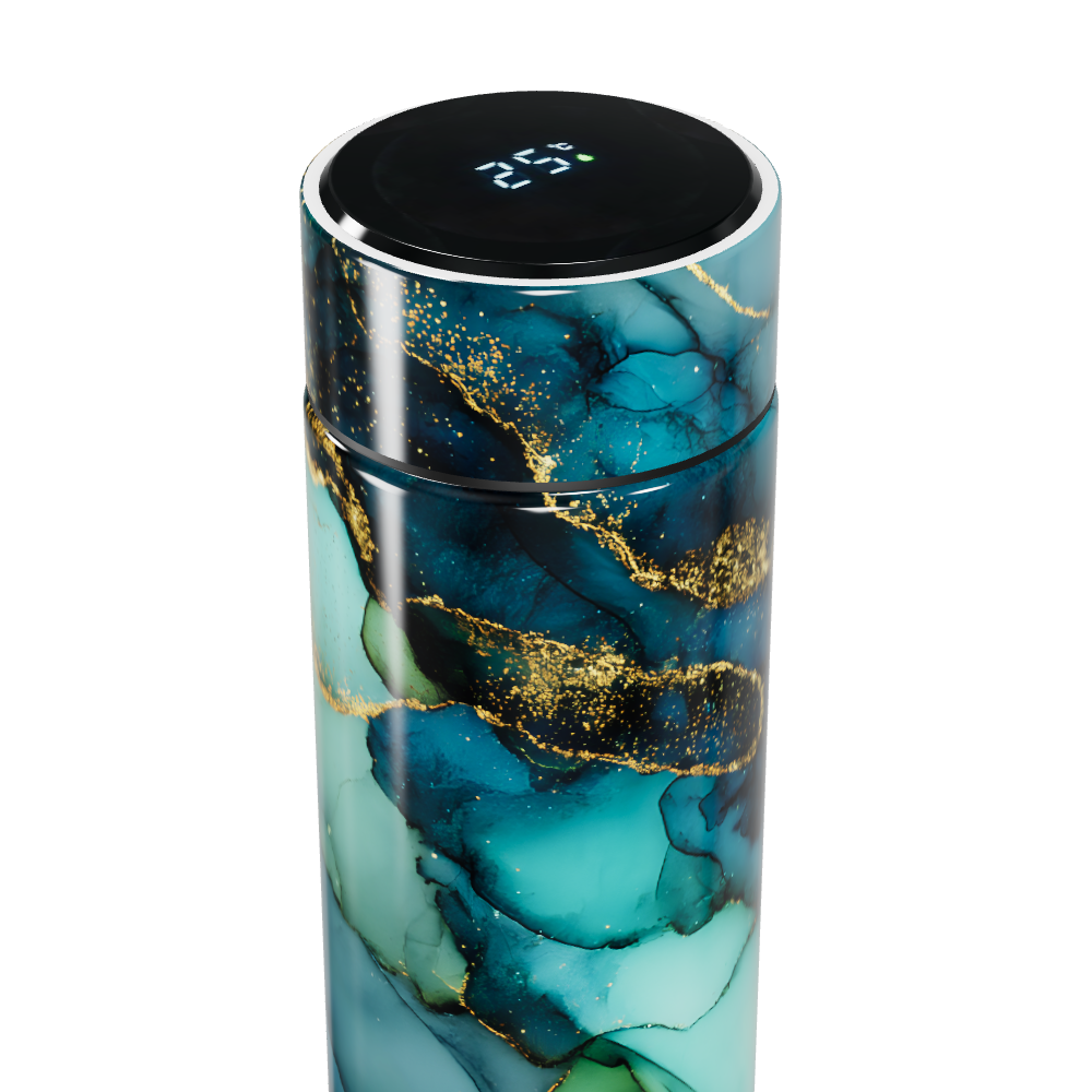 Garrafa Térmica Touch - Azul Mármore Digital